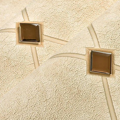 Moisture-Resistant Harlequin Wall Covering 20.5"W x 31'L Nordic Flock Wallpaper Roll for Guest Room Decor Beige Clearhalo 'Modern wall decor' 'Modern' 'Wallpaper' Wall Decor' 1118035