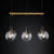 Linear Smoke Glass Island Lighting Industrial 6/8/10 Lights Nickel/Bronze Led Hanging Lamp Fixture with Ball Shade 6 Bronze Clearhalo 'Ceiling Lights' 'Glass shade' 'Glass' 'Island Lights' Lighting' 112043