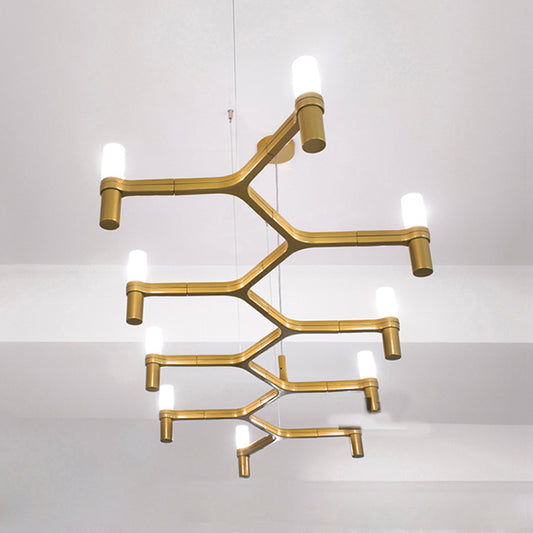 Gold/Silver Branch Ceiling Lighting Modernism 10 Heads Metallic Island Pendant Light with Bare Bulb for Dining Room Gold Clearhalo 'Ceiling Lights' 'Island Lights' Lighting' 112058
