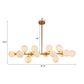 Post Modern 16 Lights Island Chandelier Gold Linear Billiard Light with Glass Shade Clearhalo 'Ceiling Lights' 'Glass shade' 'Glass' 'Island Lights' Lighting' 112070