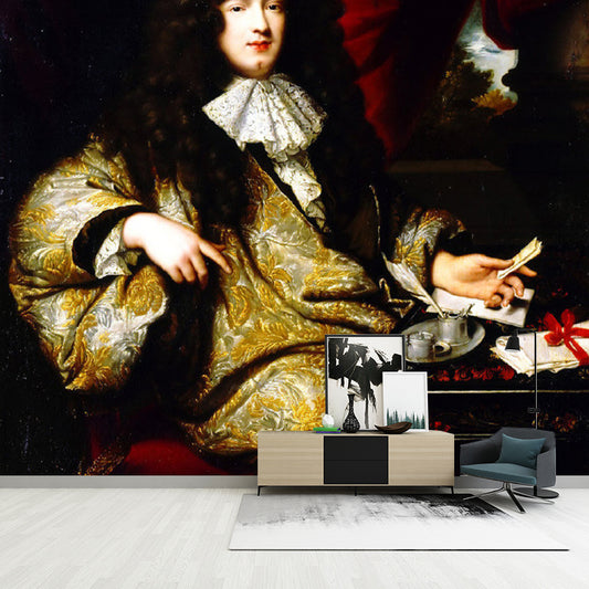 Classic Gentleman Wall Art for Home Decoration, Custom-Printed Wall Mural Decal in Yellow and Red