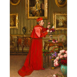 Custom-Printed Illustration Oil Painting Mural for Bedroom Decor in Red and Brown, Made to Measure Clearhalo 'Wall Decor' 'Wall Mural' 1121029