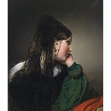 Illustration Style Lady Wall Decor Full Size Wall Mural Decal for Fireplace, Custom-Printed Clearhalo 'Wall Decor' 'Wall Mural' 1121203