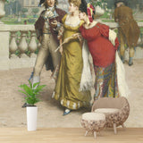 Whole Classic Wall Mural Decal in Brown Lady and Gentleman Wall Decor, Made to Measure