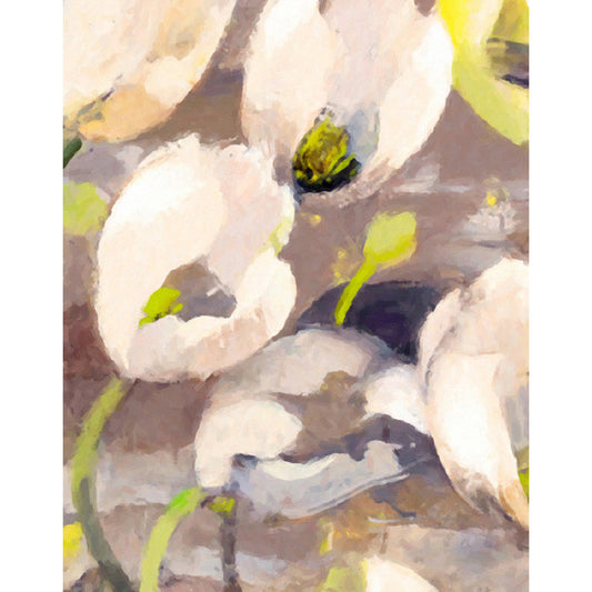 Decorative Bud Flower Mural Wallpaper Non-Woven Retro Wall Covering in White and Brown for Bedroom Clearhalo 'Wall Decor' 'Wall Mural' 1122575