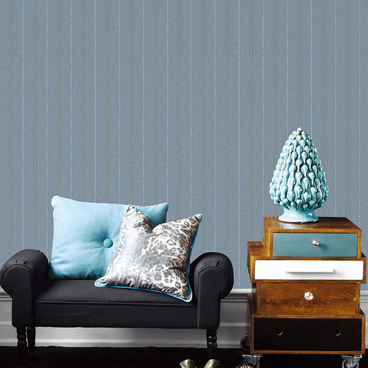 Vertical Stripes Wallpaper Roll for Accent Wall, Neutral Color, 33-foot x 20.5-inch Light Blue Clearhalo 'Modern wall decor' 'Modern' 'Wallpaper' Wall Decor' 1122593