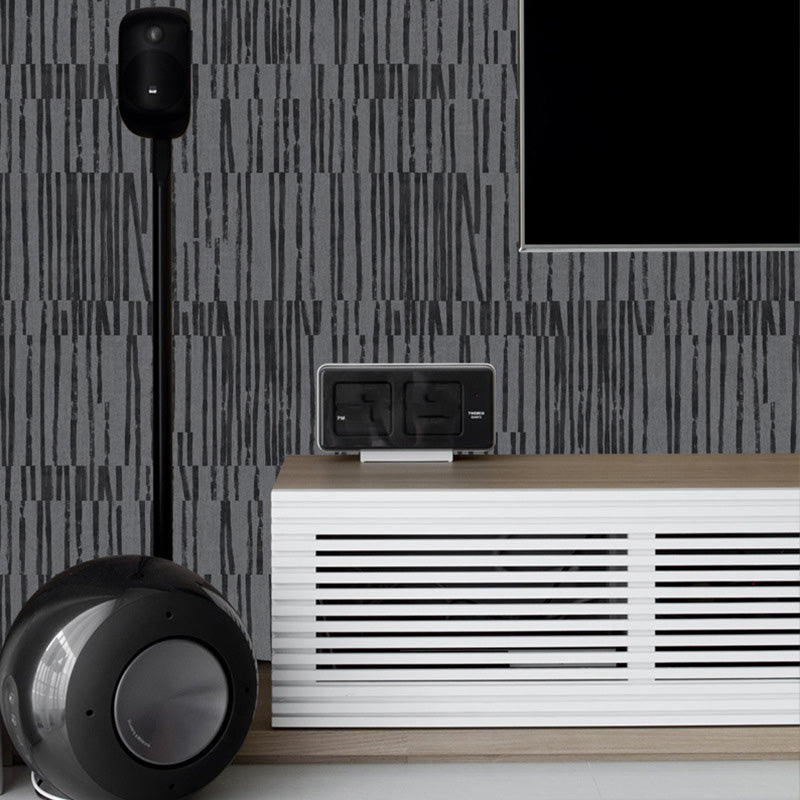 33' x 20.5" Stripes Wallpaper Roll in Natural Color Non-Woven Material Wall Decor for Bedroom, Non-Pasted Dark Gray Clearhalo 'Modern wall decor' 'Modern' 'Wallpaper' Wall Decor' 1122629