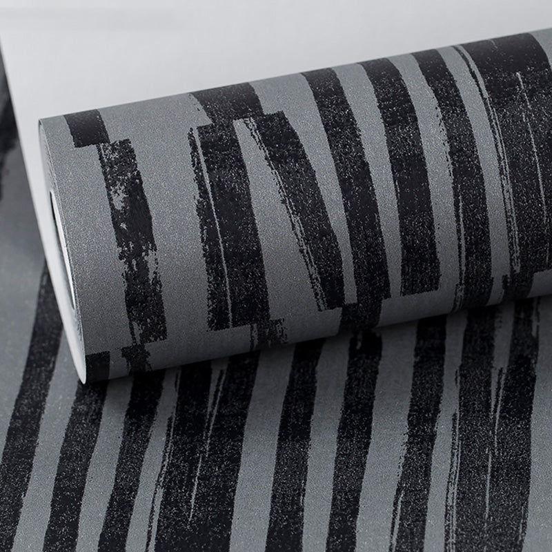 33' x 20.5" Stripes Wallpaper Roll in Natural Color Non-Woven Material Wall Decor for Bedroom, Non-Pasted Clearhalo 'Modern wall decor' 'Modern' 'Wallpaper' Wall Decor' 1122630