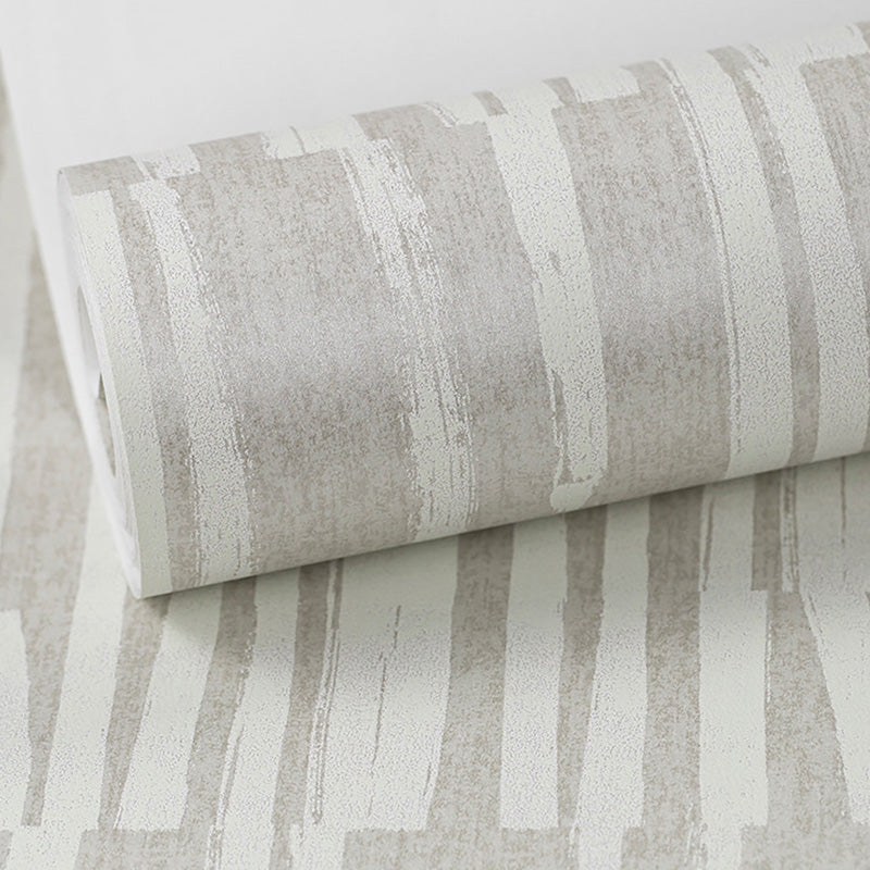 33' x 20.5" Stripes Wallpaper Roll in Natural Color Non-Woven Material Wall Decor for Bedroom, Non-Pasted Clearhalo 'Modern wall decor' 'Modern' 'Wallpaper' Wall Decor' 1122636