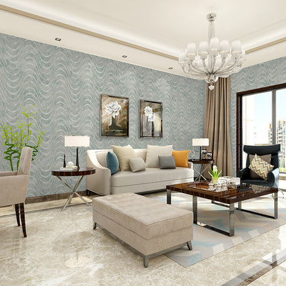 Abstract Waving Lines Wall Decor in Neutral Color Guest Room Wallpaper Roll, 20.5"W x 33'L Blue Clearhalo 'Modern wall decor' 'Modern' 'Wallpaper' Wall Decor' 1122666