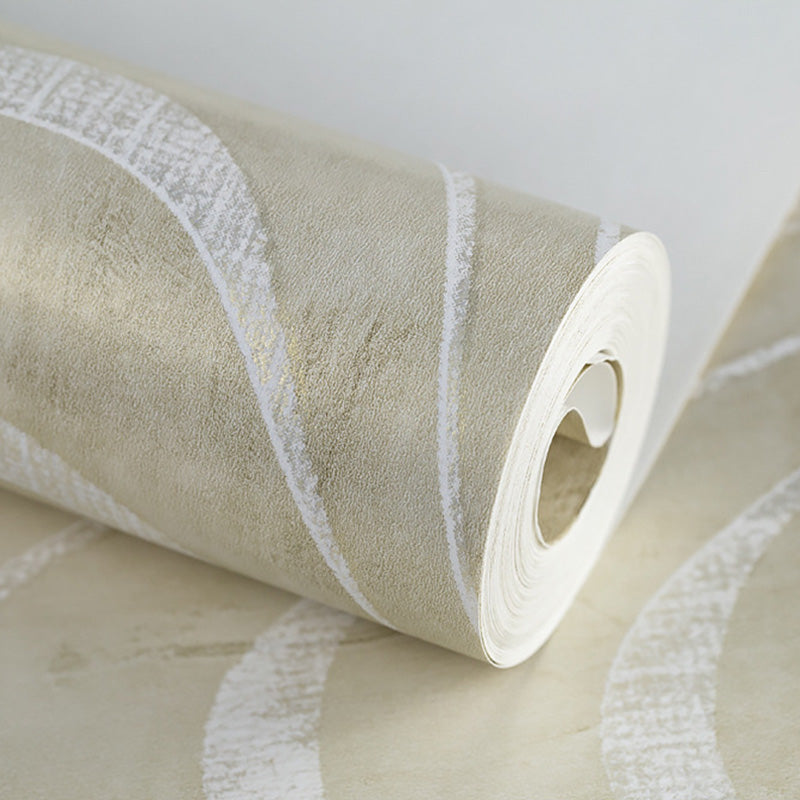 Abstract Waving Lines Wall Decor in Neutral Color Guest Room Wallpaper Roll, 20.5"W x 33'L Clearhalo 'Modern wall decor' 'Modern' 'Wallpaper' Wall Decor' 1122673