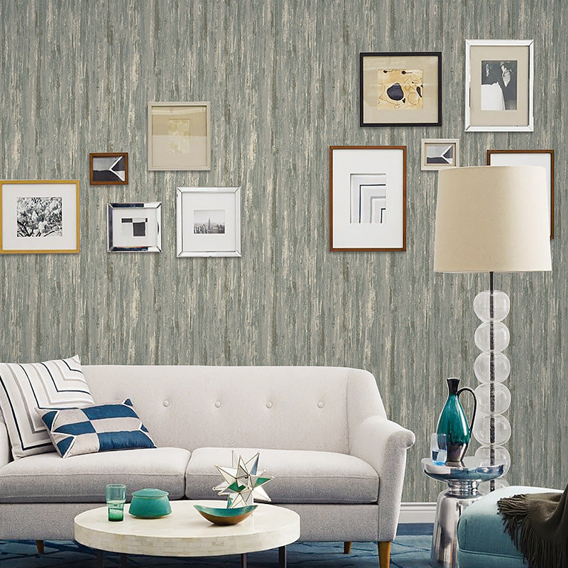 Stain-Resistant Reclaimed Wood Wallpaper 33 ft. x 20.5 in Minimalist Wall Decor for Living Room Blue-Gray Clearhalo 'Country wall decor' 'Rustic' 'Wallpaper' Wall Decor' 1122965