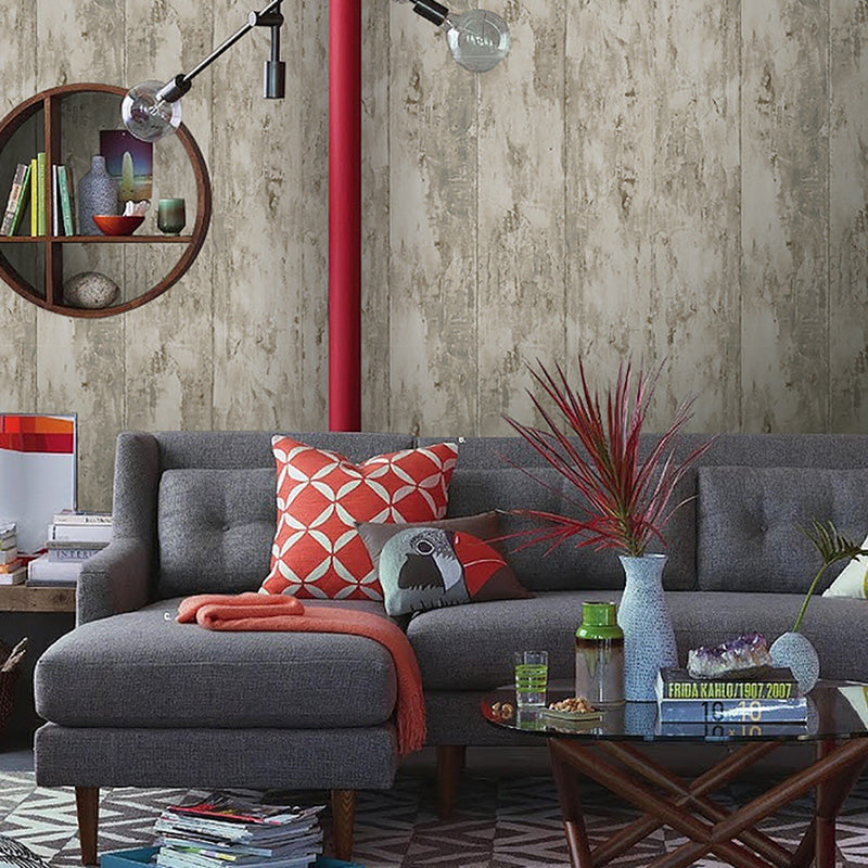 Faux Wood Wall Decor for Bedroom Contemporary Wallpaper Roll, Non-Pasted, 20.5"W x 33'L Clearhalo 'Country wall decor' 'Rustic' 'Wallpaper' Wall Decor' 1123020