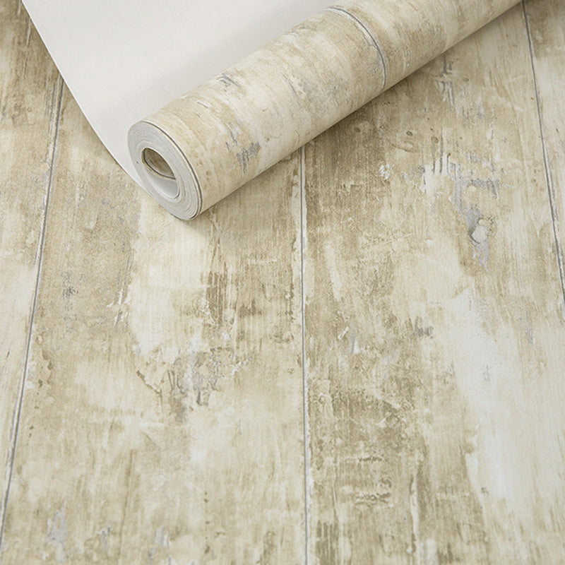 Faux Wood Wall Decor for Bedroom Contemporary Wallpaper Roll, Non-Pasted, 20.5"W x 33'L Light Yellow Clearhalo 'Country wall decor' 'Rustic' 'Wallpaper' Wall Decor' 1123030
