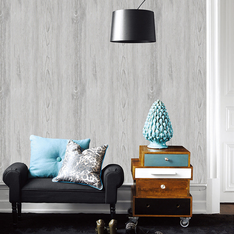 Distressed Wood Wallpaper Roll for Home Decoration, Natural Color, 20.5-inch x 33-foot White Clearhalo 'Country wall decor' 'Rustic' 'Wallpaper' Wall Decor' 1123065