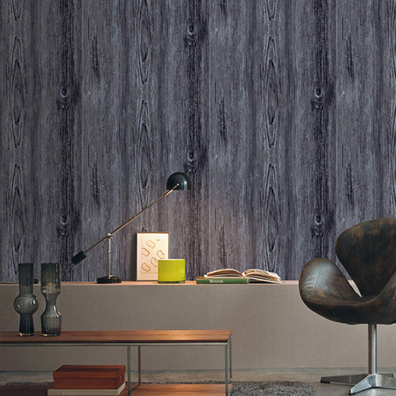 Distressed Wood Wallpaper Roll for Home Decoration, Natural Color, 20.5-inch x 33-foot Dark Gray Clearhalo 'Country wall decor' 'Rustic' 'Wallpaper' Wall Decor' 1123074
