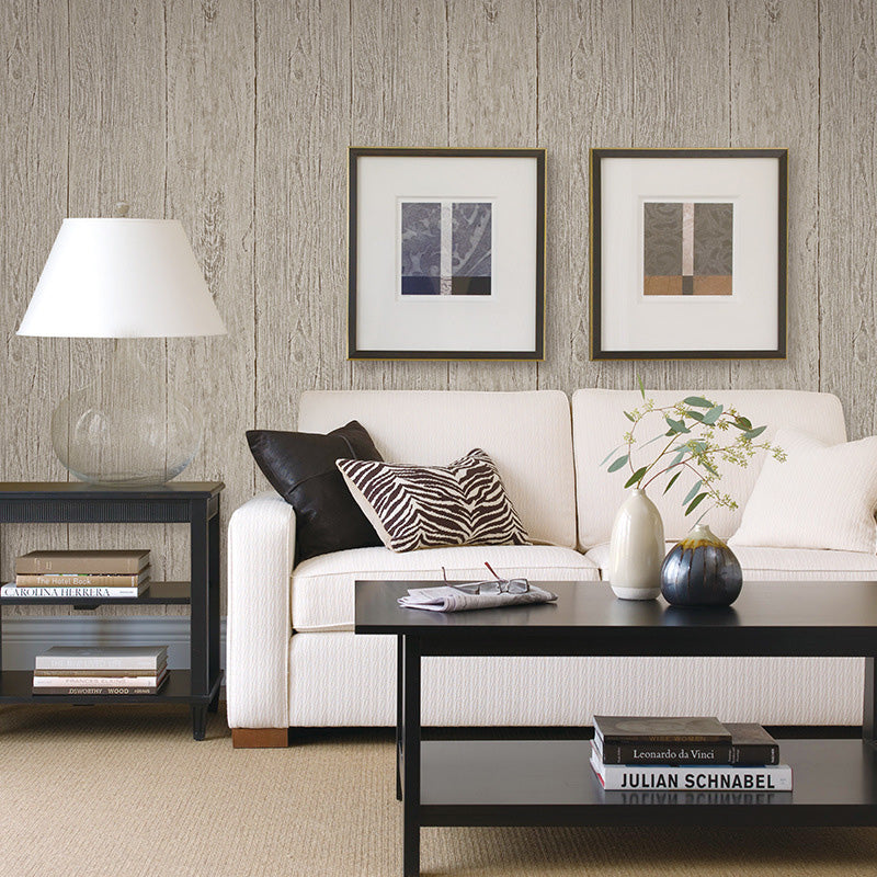 Wooden Stripes Wall Covering in Neutral Color Non-Woven Material Wallpaper for Coffee Shop, 57.1 sq ft. Light Coffee Clearhalo 'Country wall decor' 'Rustic' 'Wallpaper' Wall Decor' 1123085