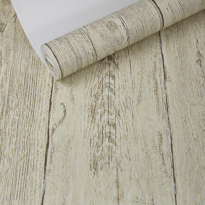 Nordic Faux Wood Wallpaper Roll in Pastel Color Dining Room Decorative Wall Covering, 33' x 20.5" Clearhalo 'Country wall decor' 'Rustic' 'Wallpaper' Wall Decor' 1123106
