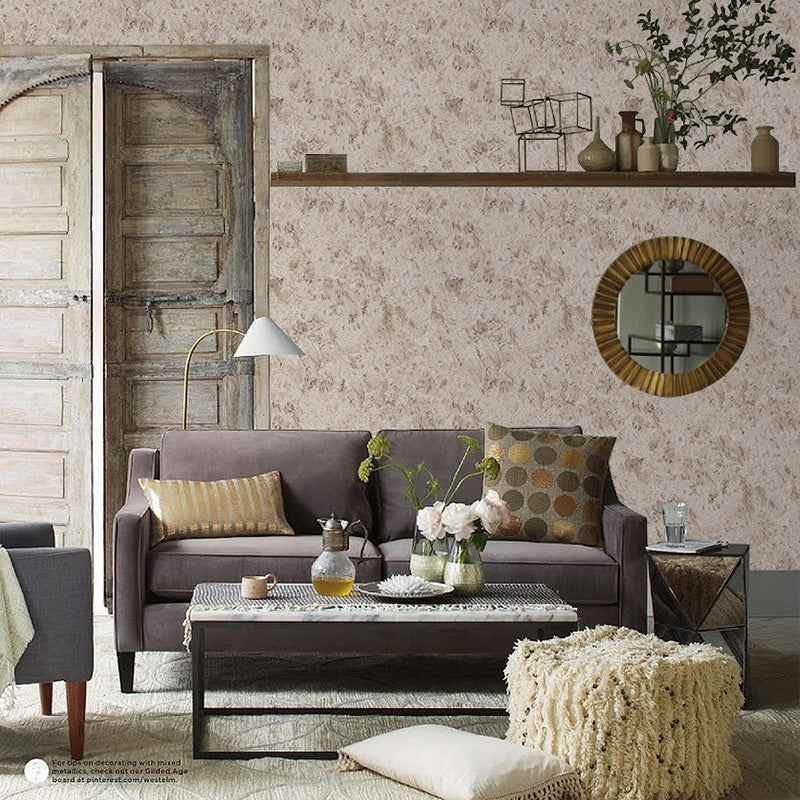 Contemporary Marble Effect Wall Decor for Bedroom, 20.5"W x 33'L Wallpaper in Natural Color Beige Clearhalo 'Modern wall decor' 'Modern' 'Wallpaper' Wall Decor' 1123206