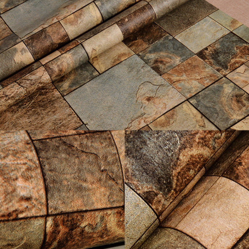 57.1 sq ft. Nostalgic Wallpaper Roll for Accent Wall with Marble Look Design in Neutral Color Clearhalo 'Country wall decor' 'Rustic' 'Wallpaper' Wall Decor' 1123232