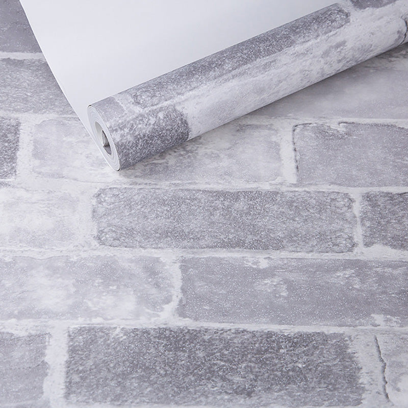 Brickwork Wallpaper Roll Coffee Shop Decorative Wall Covering in Natural Color, 20.5"W x 33'L Clearhalo 'Country wall decor' 'Rustic' 'Wallpaper' Wall Decor' 1123258