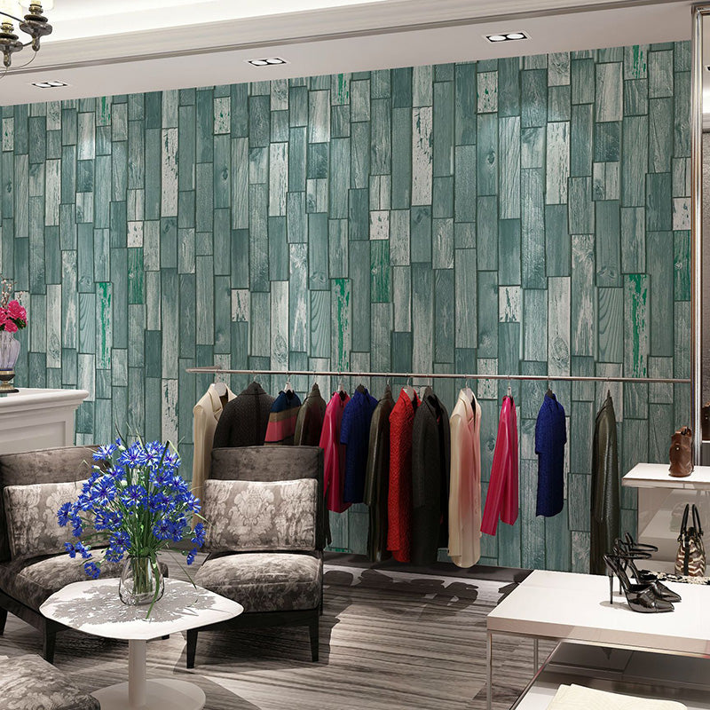 Natural Color Nordic Wall Covering 20.5" by 33' Brickwork Wallpaper Roll for Coffee Shop Blue Clearhalo 'Country wall decor' 'Rustic' 'Wallpaper' Wall Decor' 1123327