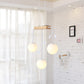 Nordic Style Bubble Shade Island Light 3/4/5 Lights Wooden Hanging Lamp for Restaurant Clearhalo 'Ceiling Lights' 'Island Lights' Lighting' 112349