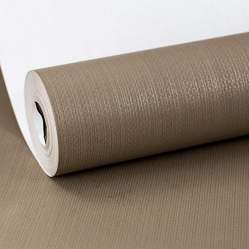 Linen Textured Wall Decor in Neutral Color Non-Woven Fabric Wallpaper for Home, 20.5"W x 33'L Coffee Clearhalo 'Modern wall decor' 'Modern' 'Wallpaper' Wall Decor' 1124018