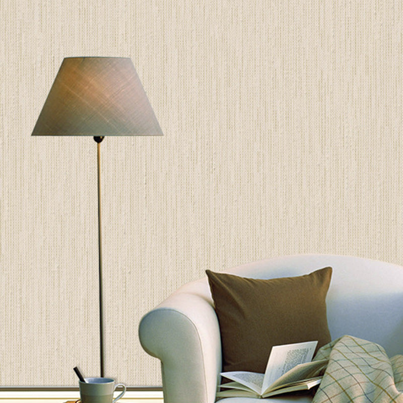 57.1 sq ft. Modern Wallpaper Roll with Plain Color Design in Dark Color, Non-Pasted Cream Gray Clearhalo 'Modern wall decor' 'Modern' 'Wallpaper' Wall Decor' 1124271
