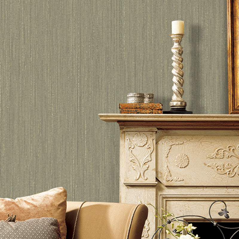 20.5" x 33' Textured Wallpaper Roll for Dining Room Non-Woven Wall Decor in Dark Color, Stain-Resistant Green Clearhalo 'Modern wall decor' 'Modern' 'Wallpaper' Wall Decor' 1124283