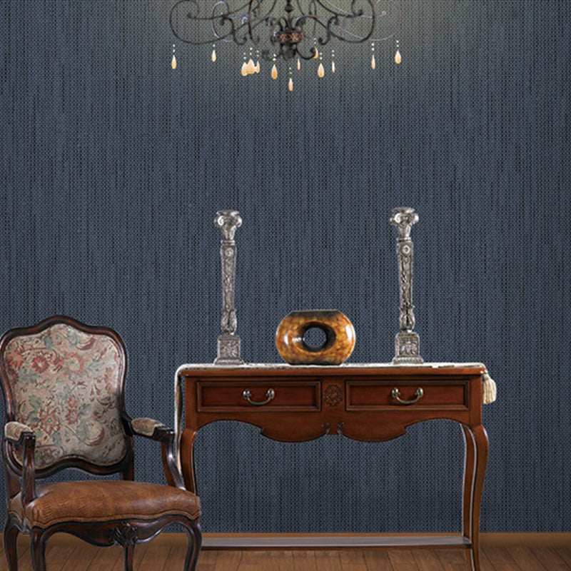 20.5" x 33' Textured Wallpaper Roll for Dining Room Non-Woven Wall Decor in Dark Color, Stain-Resistant Blue Clearhalo 'Modern wall decor' 'Modern' 'Wallpaper' Wall Decor' 1124286