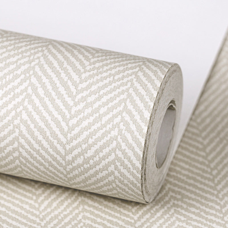 Herringbone Wall Decor in Natural Color Non-Woven Fabric Wallpaper Roll for Bedroom, 33'L x 20.5"W Clearhalo 'Modern wall decor' 'Modern' 'Wallpaper' Wall Decor' 1124925