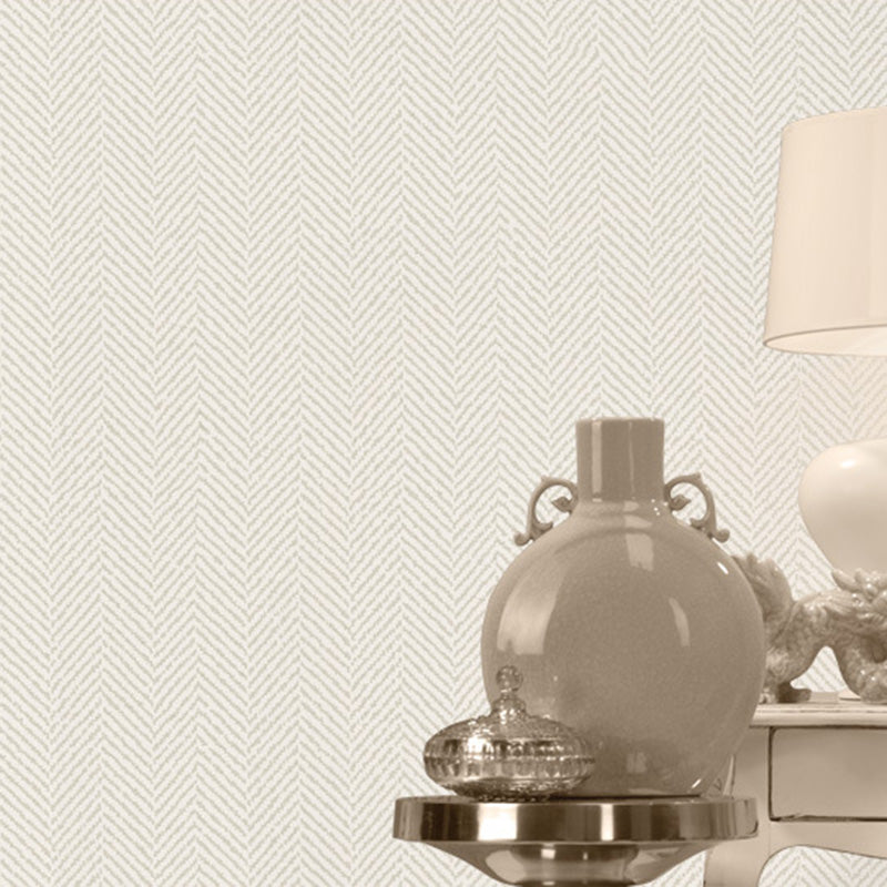 Herringbone Wall Decor in Natural Color Non-Woven Fabric Wallpaper Roll for Bedroom, 33'L x 20.5"W Gray-Green Clearhalo 'Modern wall decor' 'Modern' 'Wallpaper' Wall Decor' 1124927