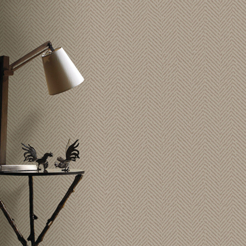 Herringbone Wall Decor in Natural Color Non-Woven Fabric Wallpaper Roll for Bedroom, 33'L x 20.5"W Red Brown Clearhalo 'Modern wall decor' 'Modern' 'Wallpaper' Wall Decor' 1124930