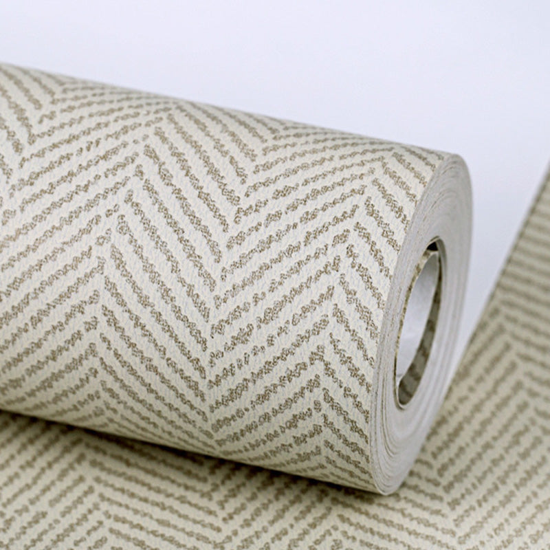 Herringbone Wall Decor in Natural Color Non-Woven Fabric Wallpaper Roll for Bedroom, 33'L x 20.5"W Clearhalo 'Modern wall decor' 'Modern' 'Wallpaper' Wall Decor' 1124931