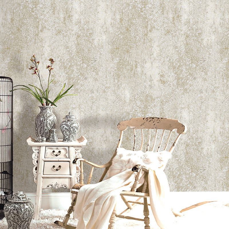 Stain-Resistant Cement Look Wall Covering 33'L x 20.5"W Retro Wallpaper Roll for Bedroom White-Gold Clearhalo 'Modern wall decor' 'Modern' 'Wallpaper' Wall Decor' 1125001