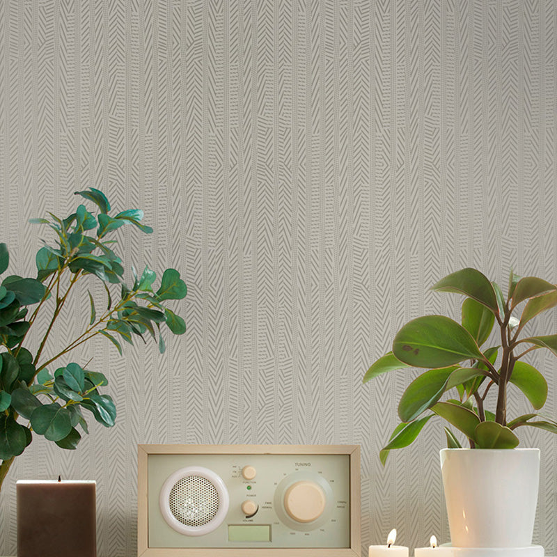 31' x 20.5" Lines Wallpaper for Living Room Textured Wall Decor in Bright Color, Stain-Resistant Grey Clearhalo 'Modern wall decor' 'Modern' 'Wallpaper' Wall Decor' 1125054