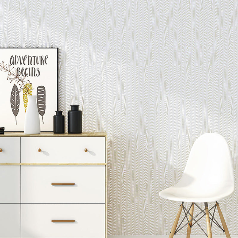 31' x 20.5" Lines Wallpaper for Living Room Textured Wall Decor in Bright Color, Stain-Resistant White Clearhalo 'Modern wall decor' 'Modern' 'Wallpaper' Wall Decor' 1125060