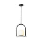 Black/Gold Arch Frame Suspension Pendant Nordic 1 Bulb Opal Ball Glass Hanging Ceiling Light Clearhalo 'Ceiling Lights' 'Modern Pendants' 'Modern' 'Pendant Lights' 'Pendants' Lighting' 1125192