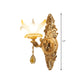 Gold Lily Shade Wall Mounted Lamp Traditional Ribbed Glass 1/2-Bulb Living Room Wall Light Clearhalo 'Wall Lamps & Sconces' 'Wall Lights' Lighting' 1125284