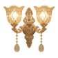 Clear Textured Glass Gold Sconce Bell Shaped 1/2-Light Traditional Wall Mounted Lamp Clearhalo 'Wall Lamps & Sconces' 'Wall Lights' Lighting' 1125421