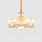 Fading Yellow Glass Ruffle Chandelier Postmodern 6 Lights Hotel Hanging Lamp in Gold Clearhalo 'Ceiling Lights' 'Chandeliers' Lighting' options 1125512