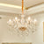 Clear Glass Coated Candle Chandelier Modern Style 6-Head Bedroom Suspended Lighting Fixture Clear Clearhalo 'Ceiling Lights' 'Chandeliers' 'Clear' 'Industrial' 'Modern Chandeliers' 'Modern' 'Tiffany' 'Traditional Chandeliers' Lighting' 1125518