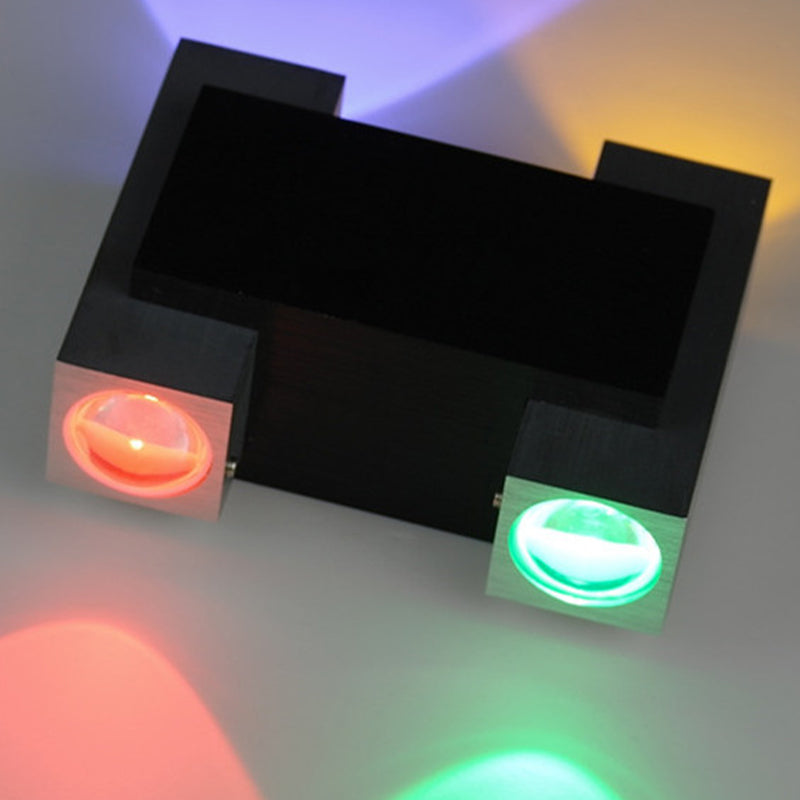 Telescopes Shaped Pub Wall Lighting Ideas Aluminum Modern LED Sconce Lamp in Black-Silver, Purple/Yellow/Blue Light Clearhalo 'Cast Iron' 'Glass' 'Industrial' 'Modern wall lights' 'Modern' 'Tiffany' 'Traditional wall lights' 'Wall Lamps & Sconces' 'Wall Lights' Lighting' 1125813