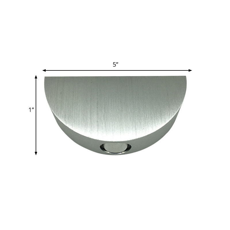 Silver Half-Circle Wall Light Kit Minimalist Aluminum LED Sconce Lighting in Blue/Red/Multi-Colored Light Clearhalo 'Cast Iron' 'Glass' 'Industrial' 'Modern wall lights' 'Modern' 'Tiffany' 'Traditional wall lights' 'Wall Lamps & Sconces' 'Wall Lights' Lighting' 1125819