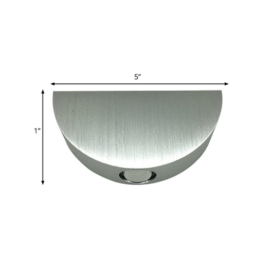 Silver Half-Circle Wall Light Kit Minimalist Aluminum LED Sconce Lighting in Blue/Red/Multi-Colored Light Clearhalo 'Cast Iron' 'Glass' 'Industrial' 'Modern wall lights' 'Modern' 'Tiffany' 'Traditional wall lights' 'Wall Lamps & Sconces' 'Wall Lights' Lighting' 1125819