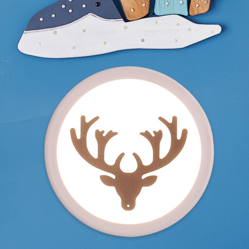 Nordic Deer Horn/Head Mural Light Fixture Acrylic Bedside LED Wall Sconce Lighting in White Clearhalo 'Cast Iron' 'Glass' 'Industrial' 'Modern wall lights' 'Modern' 'Tiffany' 'Traditional wall lights' 'Wall Lamps & Sconces' 'Wall Lights' Lighting' 1126335