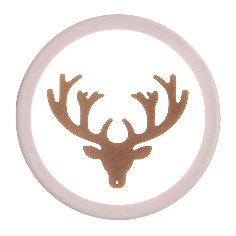 Nordic Deer Horn/Head Mural Light Fixture Acrylic Bedside LED Wall Sconce Lighting in White Clearhalo 'Cast Iron' 'Glass' 'Industrial' 'Modern wall lights' 'Modern' 'Tiffany' 'Traditional wall lights' 'Wall Lamps & Sconces' 'Wall Lights' Lighting' 1126336
