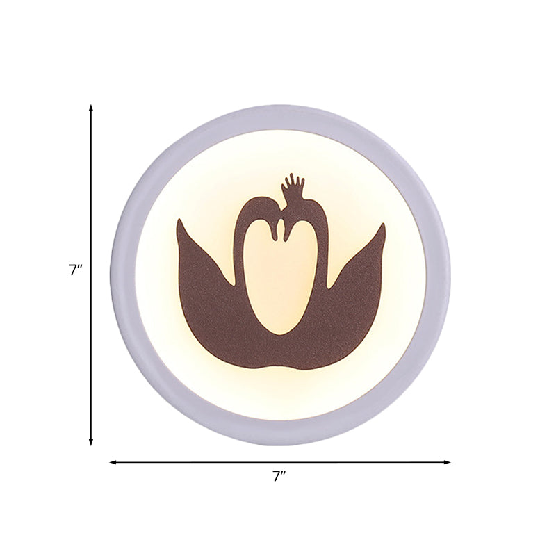 Swan Silhouette Wall Mural Lamp Minimalist Iron White LED Wall Light Sconce for Bedroom Clearhalo 'Cast Iron' 'Glass' 'Industrial' 'Modern wall lights' 'Modern' 'Tiffany' 'Traditional wall lights' 'Wall Lamps & Sconces' 'Wall Lights' Lighting' 1126411