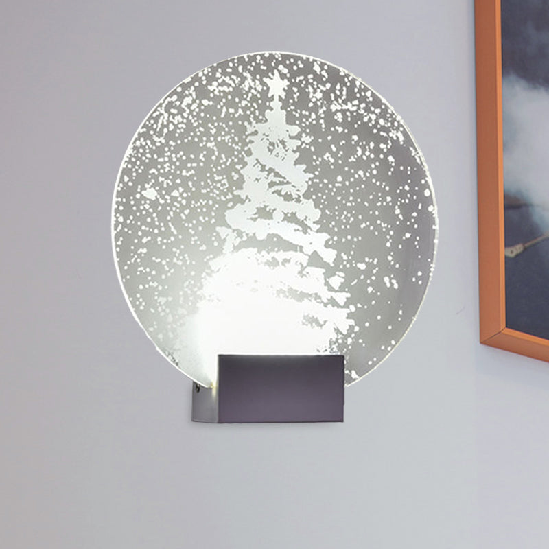 Hotel LED Mural Light Art Decor Clear Sconce Lighting with Winter Elk/Christmas Tree Pattern Metal Shade Clear Christmas Tree Clearhalo 'Cast Iron' 'Glass' 'Industrial' 'Modern wall lights' 'Modern' 'Tiffany' 'Traditional wall lights' 'Wall Lamps & Sconces' 'Wall Lights' Lighting' 1126455